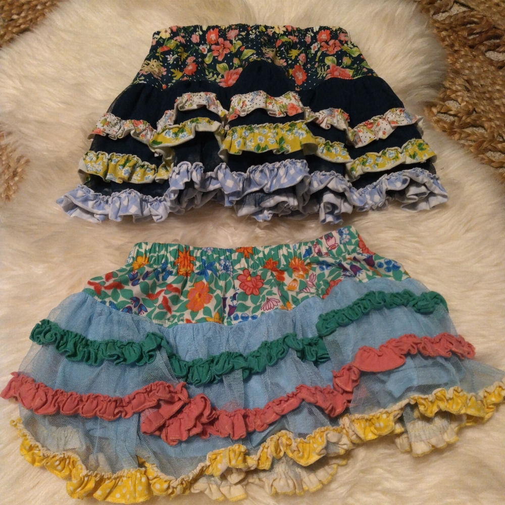 Matilda Jane Floral Ruffle Tulle Skirts Set Of 2 Size 2 - Picture 7 of 8